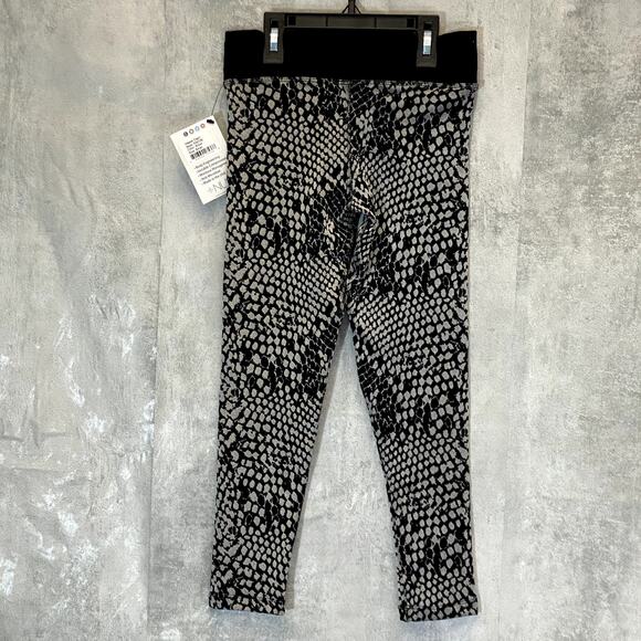 NUX Women's Black-White Snake Print Vesper Pull-On Capri Leggings SZ S - Picture 2 of 9